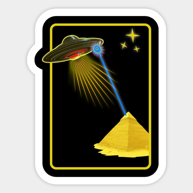 UFO Pyramid battle Sticker by Alan'sTeeParty